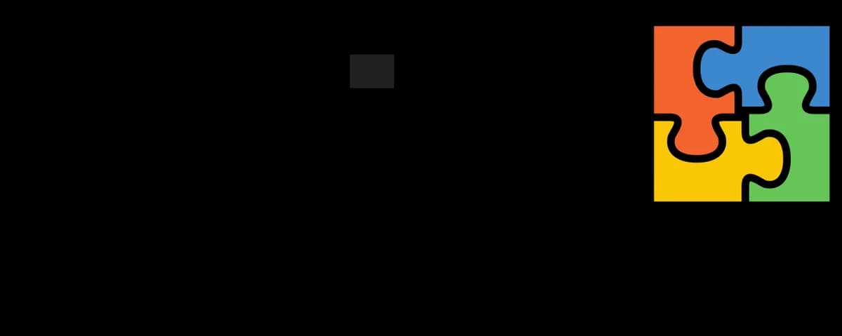 Microsoft Office 2000 logo with four colored puzzle pieces.
