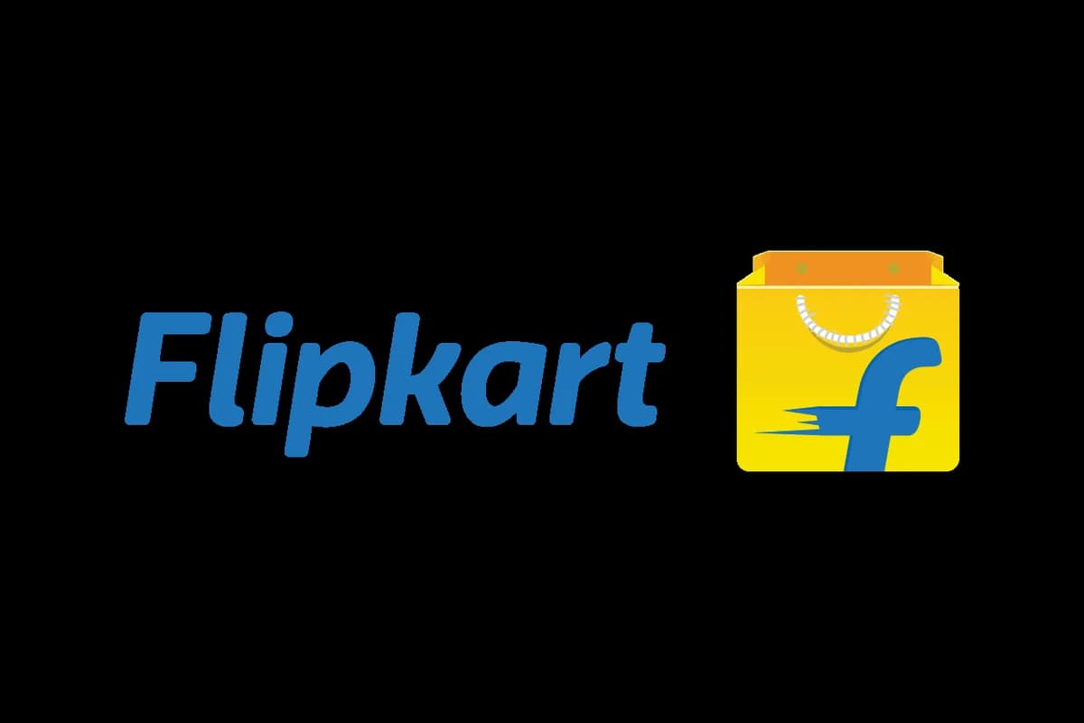 Flipkart logo on a black background.