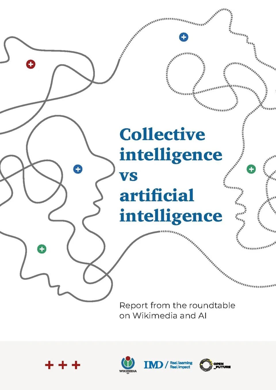 Cover of a report titled "Collective intelligence vs artificial intelligence."