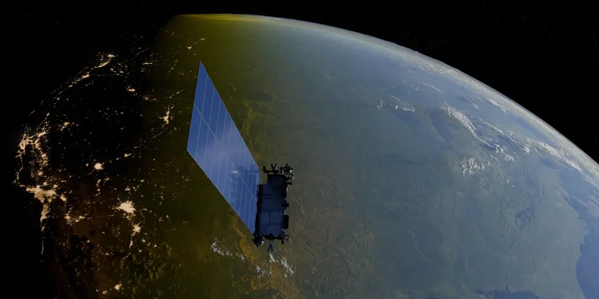 A Starlink satellite orbiting Earth.